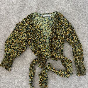 Faithfull the Brand Floral wrap blouse